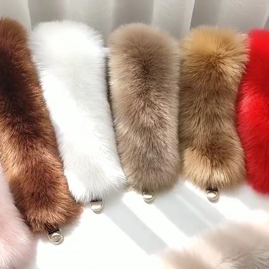 Winter Plush Thickened Warm Imitation Fox Hair Snap Button Scarf Versatile Women's Imitation Fur Scarf