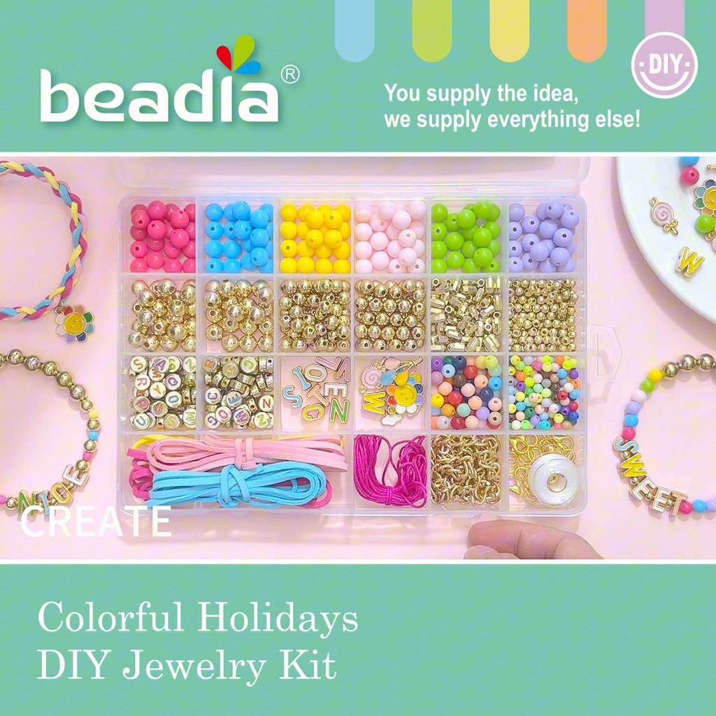 865Pcs Jewelry Kit Acrylic Beads for Bracelet Necklace Colorful DIY Accessories Jewelry Making