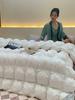 White Goose Down Comforter Double King Queen Size Hotel Fluffy Duvet Insert All Season Thickened Warm Quilt Solid Color Blanket