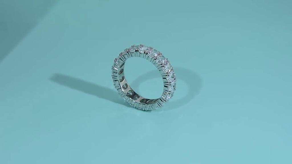 Tancise Classic 925 Sterling Silver Zircon Ring Ladies Jewelry Wedding Promise Party Gift