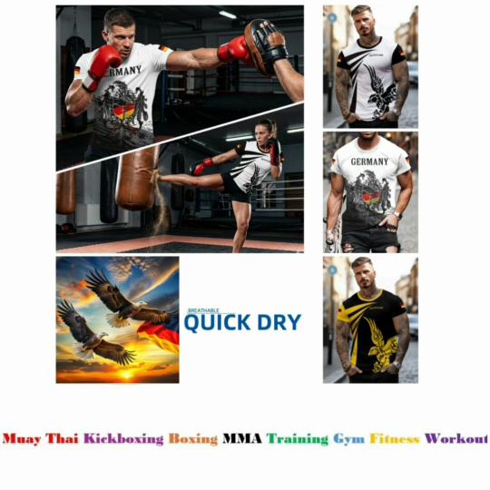 Retro Vintage Deutschland Germany Eagle T Shirt 3D Print Muay Thai MMA Kick Boxing National Flag Unisex Men Women Quick Dry Short Sleeve Streetwear