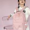 Студенческая школьная сумка, однотонный рюкзак для девочек, большой емкости