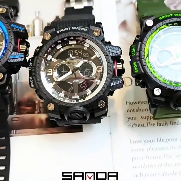 SANDA New Outdoor Sports Watch Cool Waterproof Electronic Watch Fashion Trend Watch