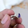 Аметист Драгоценный камень 925 Стерлинговое серебро Форма груши Ручная работа Ювелирные изделия Кольцо в стиле бохо для женщин