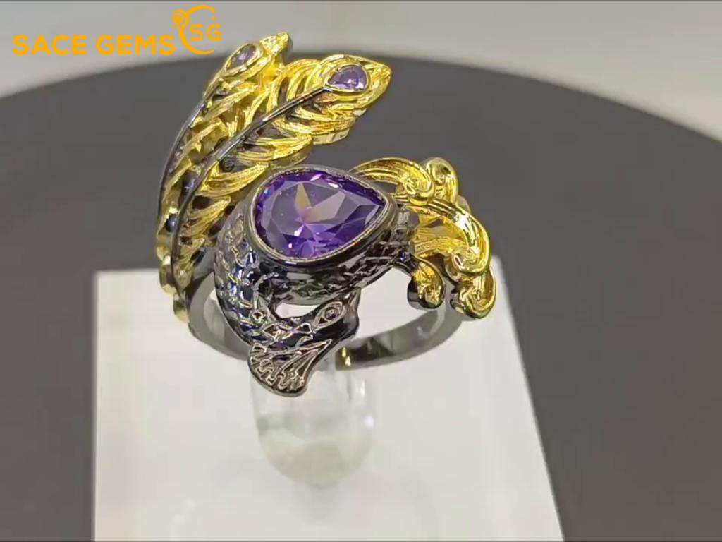 Sace Gems Классическое кольцо из медного сплава с цирконом, женские ювелирные изделия, свадебный подарок для вечеринки