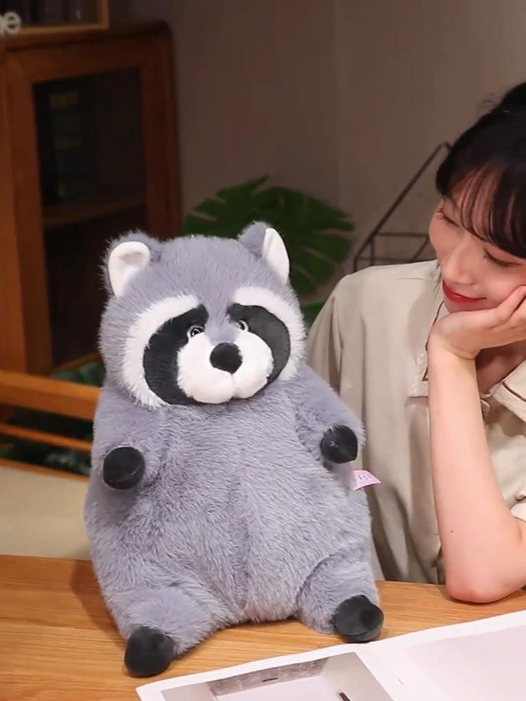 Raccoon Stuffed Animal Plushie, Cute Raccoon Plush Pillow, Raccoon Cuddly Body Pillow Hug Sleeping,Fluffy Animal Toys Bed Decor Toy Doll