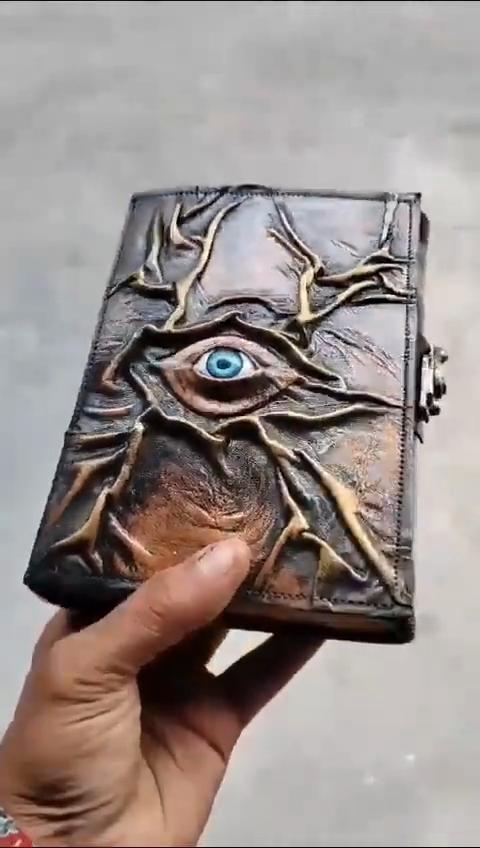 Глаз Кожаный дневник Блокнот Альбом для рисования Винтажная антикварная бумага Декл, Книга теней, Жуткий Гримуар Колдовство 5x7Дневник