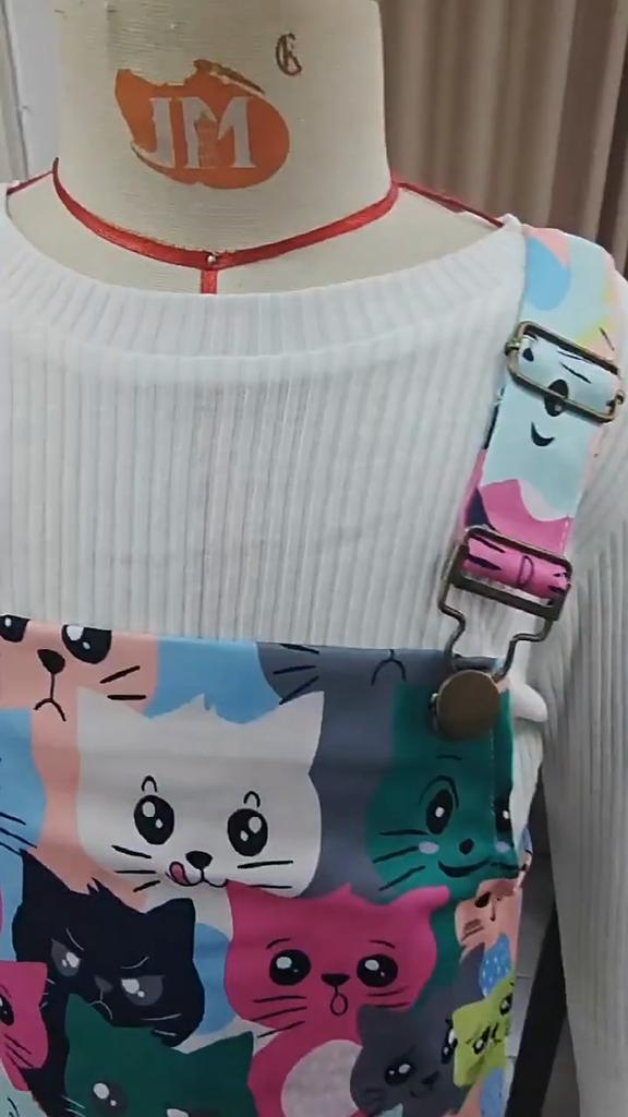 Girls' Autumn New Solid Color Pit Stripe Long Sleeve Top+Cute Contrast Cartoon Print Strap Dress Set