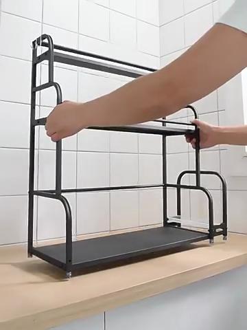 2/3Layer Kitchen Storage Shelf Stainless Steel Seasoning Jar Spice Storage Rack Chopsticks Knife Shelf Bar Organizer Accessories