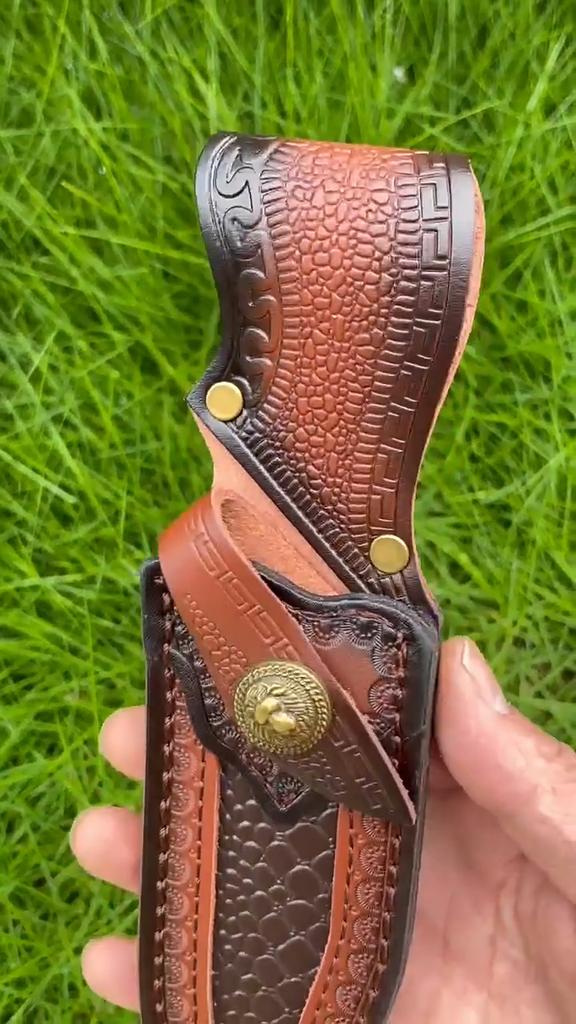 Прямой держатель для ножей с фиксированным лезвием, 24 см, спилок из воловьей кожи, тисненые ножны, универсальный чехол для ножей, кобура для охотничьих ножей