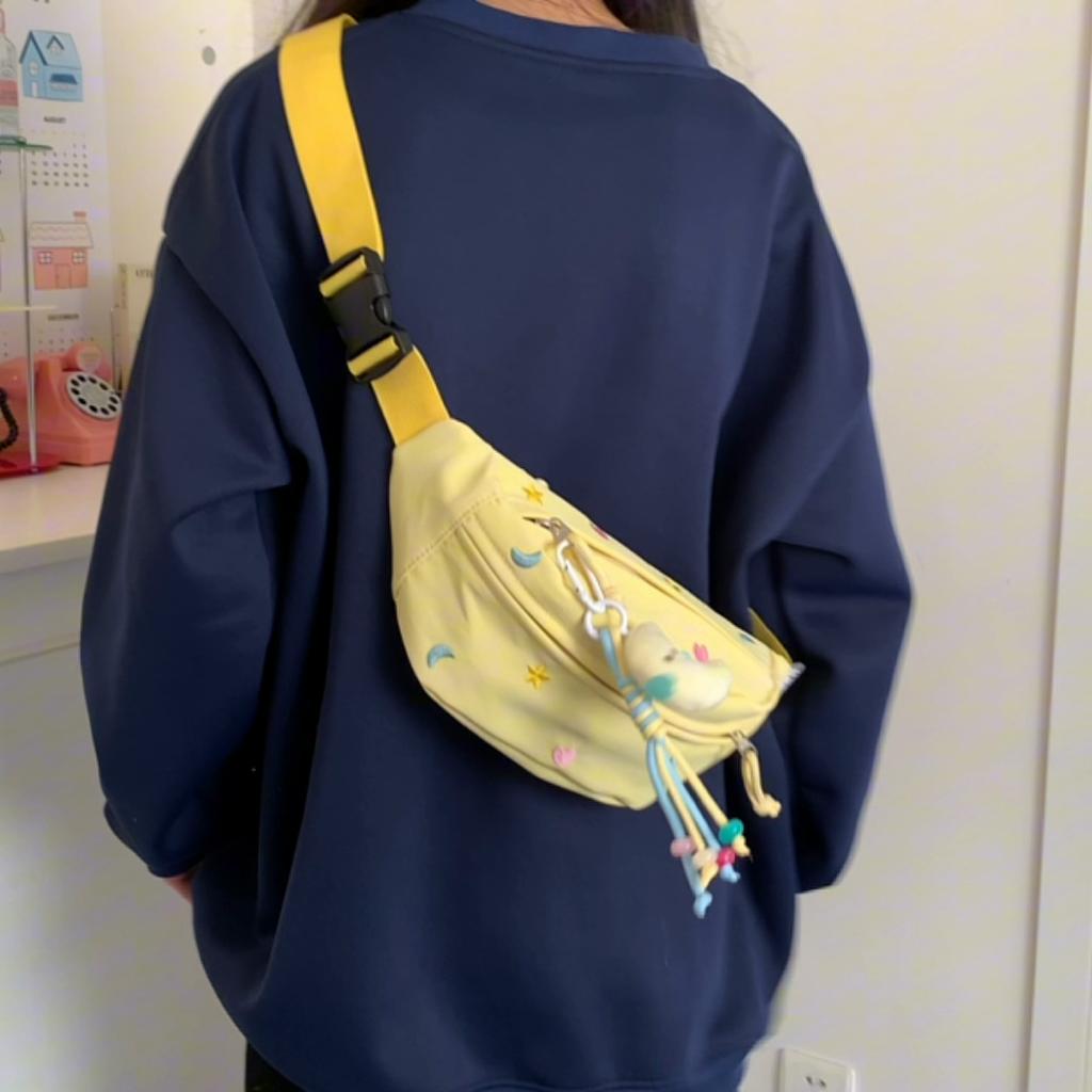 Нагрудная сумка женская вышитая поясная сумка легкая сумка через плечо спортивная студенческая сумка через плечо