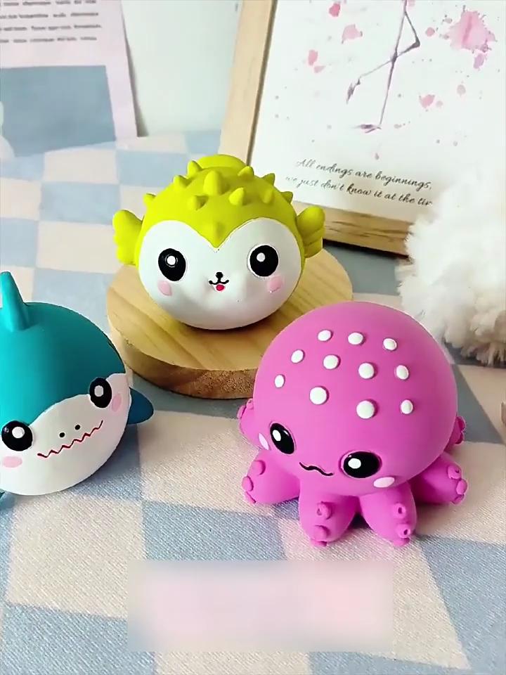 Морское Животное Игрушка для Собак Латексный Пищащий Осьминог Игрушка-Жевалка для Собак Плавающий Акула Игрушка-Рыба-Фугу для Собак Игра в Апорт