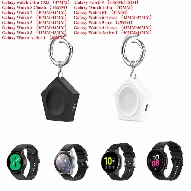 Зарядное устройство с двумя входными портами для Samsung Galaxy Watch Портативная беспроводная зарядная док-станция с интерфейсами Type-C и Micro