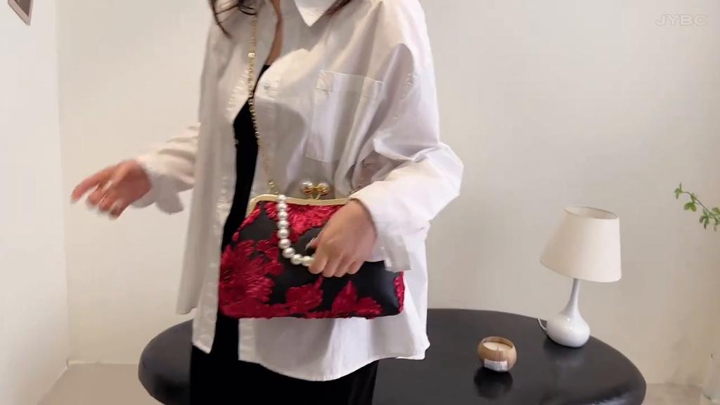 Classic Women Mesh Flower Wedding Lock Shell Clip Shoulder Bags White Crossbody Bags Prom Pearl Clutch Chain Handbags And Purses