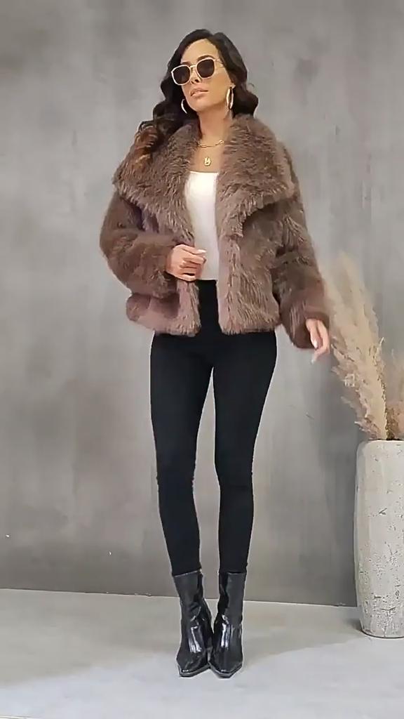 Fur Big Collar Synthetic Fur Coat Short Fashion Imitation Fox Fur Coat Fluffy Plush Women's Clothing