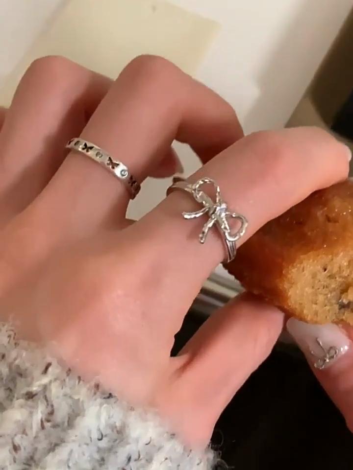 Минималистичное кольцо-бантик, женское, летнее, легкое, роскошное, высококачественное, кольцо с элементом на указательном пальце, кольцо с дизайном «холодный ветер»