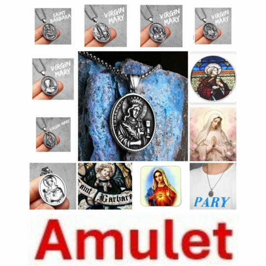 Vintage Jesus God Christian Virgin Mary Saint Barbara Powerful Amulet Talisman Pendant Necklace Chain Unisex Fashion Gothic Jewelry Party Gift