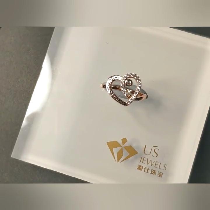 Umcho Zircon Rose Gold Color Heart-shaped Forever Love Heart Fashion Party Wedding Jewelry