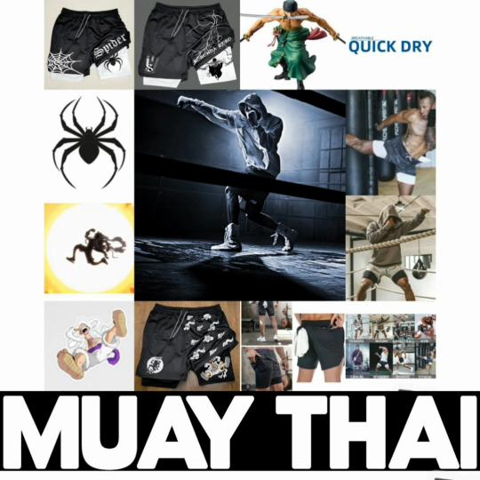 Muay Thai Kick Boxing MMA Shorts Onepiece Pirate Luffy Zoro Swordman Samurai Spider Men Women Unisex Sportswear Training Sport Gym Fitness Workout