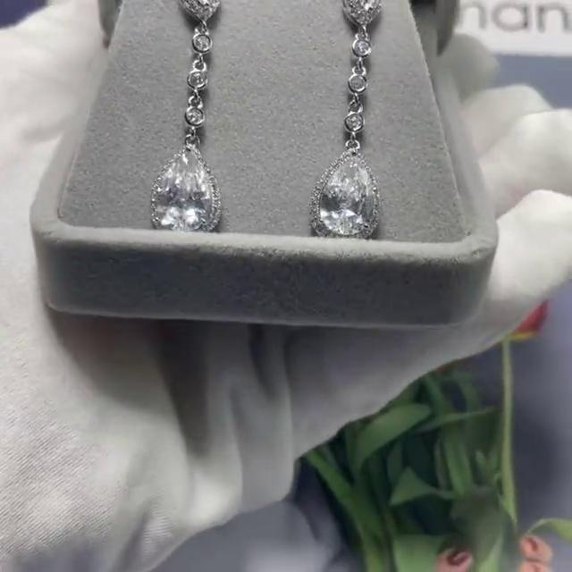 BELLA BOX Серьги в форме сердца, каплевидные серьги с цирконием 5А, длинные модные серьги с кисточками, аксессуары для вечеринок