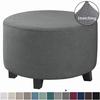 Ottoman Cover Stretch Ottoman Slipcover Round Ottoman Storage Cover Folding Stool Covers for Footrest Ottoman Fit Dia  20"-41" Removable Washable