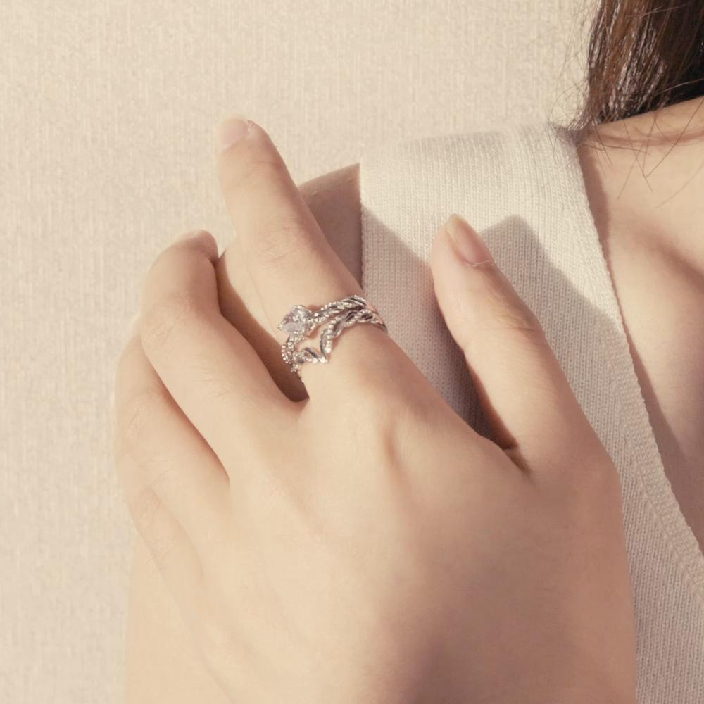 BAMOER модное V-образное кольцо для женщин из стерлингового серебра 925 пробы простое модное геометрическое кольцо для девочек свадебный подарок ювелирные изделия