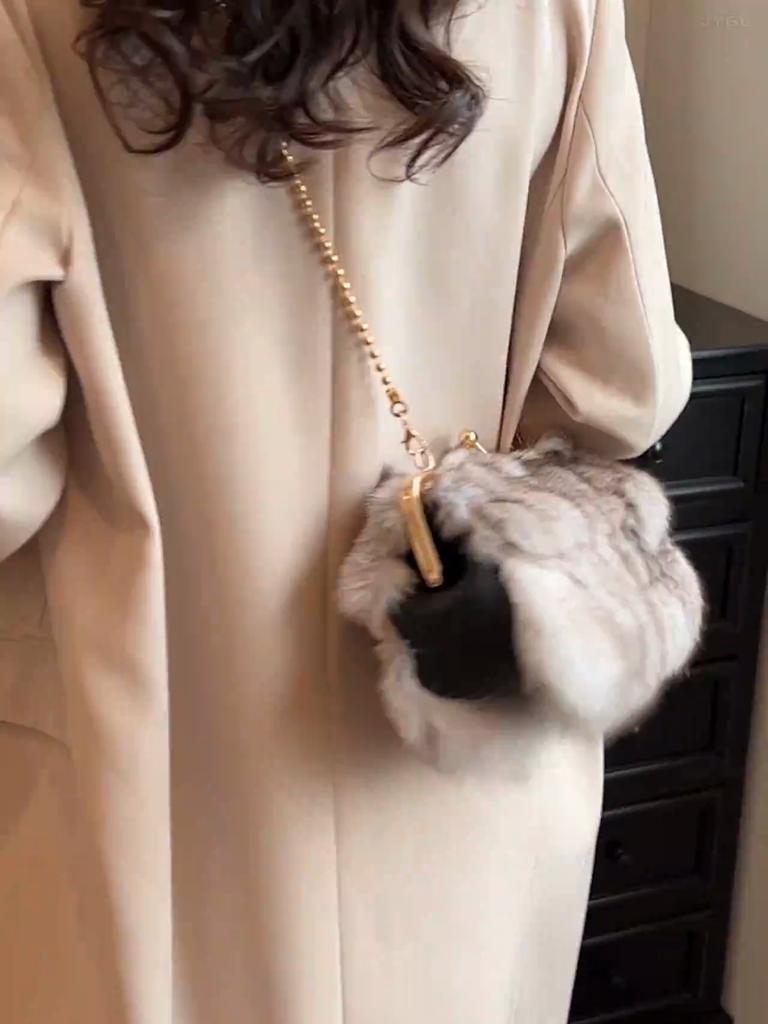 Осенью и зимой новая сумка для волос женская заколка для волос из лисы женская сумка текстура плечо через плечо облако сумка модная внешняя торговля женская сумка