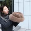 Новая женская зимняя уличная роскошная вязаная шапка из натурального меха норки, натуральная теплая шапка из лисьего меха для девочек, качественная мягкая 100% натуральная шапка из меха норки