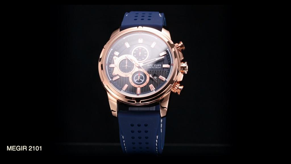 Relogio Masculino MEGIR New Sport Chronograph Silicone Mens Watches Top Brand Luxury Quartz Clock Waterproof Big Dial Watch Men