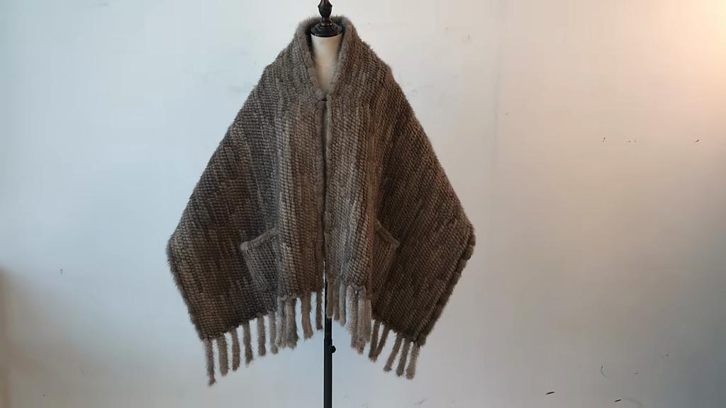 Long Style Women Knitted Real Mink Fur Pashmina Scarves Winter Real Natural Mink Fur Scarf Lady 100% Natural Real Mink Fur Shawl