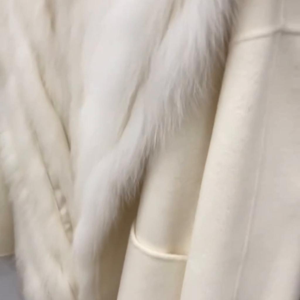 Зимняя утолщенная теплая одежда с хлопковой подкладкой, теплая лисья шерсть, женская верхняя одежда, женская, с обеих сторон, шерстяное пальто с капюшоном