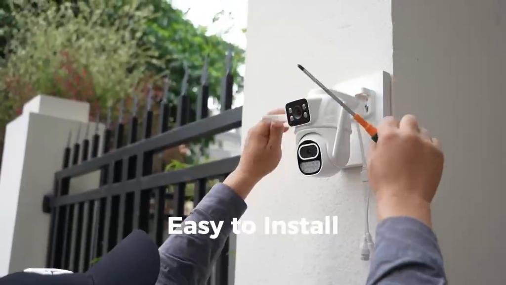 AIOOK Наружная Wi-Fi камера видеонаблюдения HD 8MP 4K с двумя объективами IP-камера безопасности Цветная камера ночного видения IP66 Водонепроницаемый приложение ICSEE Двусторонний диалог Удаленный просмотр