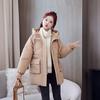 Женская куртка 3XL, зимнее утолщенное хлопковое пальто средней длины, свободная хлопковая куртка большого размера с капюшоном, модное хлопковое пальто в западном стиле
