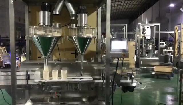 ZONESUN Fully Automatic Powder Granule Particles Jar Filling Machine Double Heads Matcha For Production Line