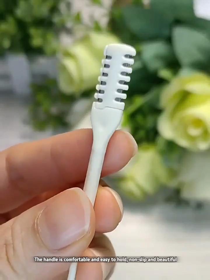 Оптовый портативный триммер для волос в носу с двумя лезвиями, безопасный ручной инструмент для ухода за лицом