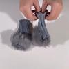Fashion Clothes Ladies Winter Fur Woolen Knitted Warmer Fingerless Gloves Warmer Rabbit Fur Gloves Plush Half Finger Gloves Knitted Winter Warm Gloves