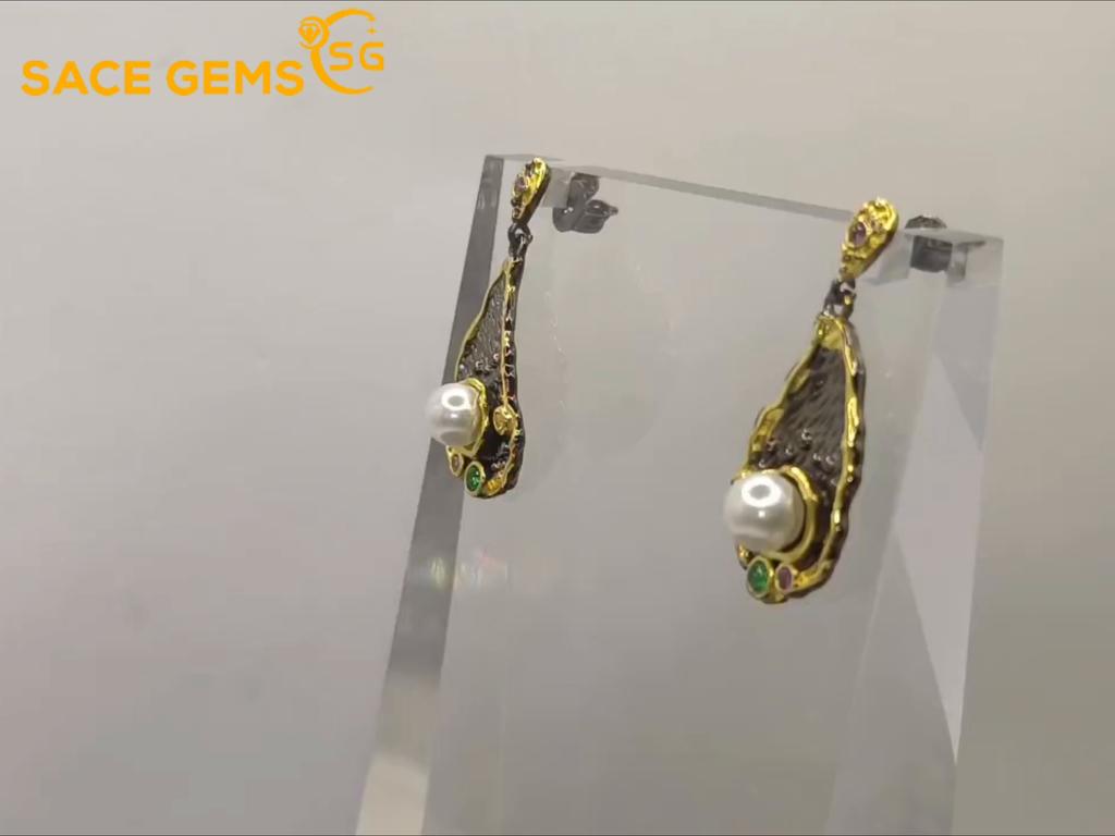 Sace Gems Преувеличенные винтажные серьги-капли с цирконом для женщин, модные цветные серьги, ювелирные изделия, подарки на годовщину