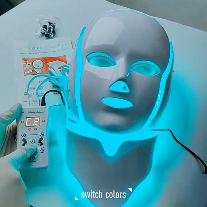 7 Colors Led Facial Mask Machine Light Photon Therapy Acne Face And Neck Set Beauty Led Light Treatment Skin Rejuvenation