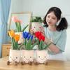 25cm Simulation Cartoon Plant Pot Series Plush Doll Succulent Tulip Lily Plush Toy Home Decor Living Room Bedroom Gift For Girls