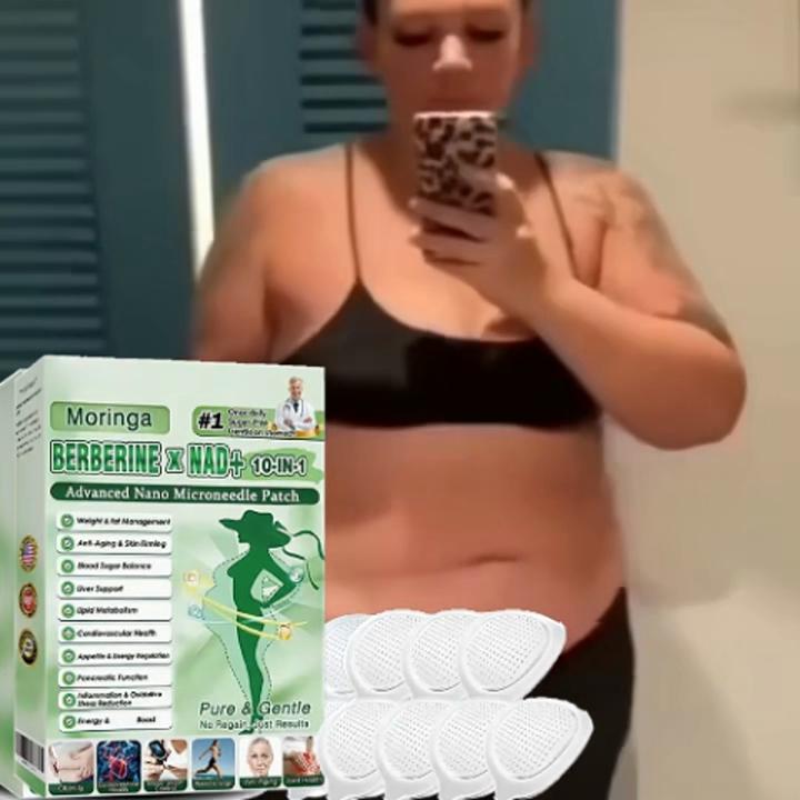 Укрепляющий пластырь с нано-микроиглами - Пластырь с берберином и NAD+ для укрепления кожи и коррекции фигуры для женщин и мужчин, Длительный уход