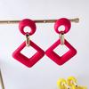 Pinkdudu 2024 Новые 12-цветные квадратные акриловые серьги-подвески, легкие роскошные многоцветные геометрические серьги для женщин, ювелирные изделия PD1488