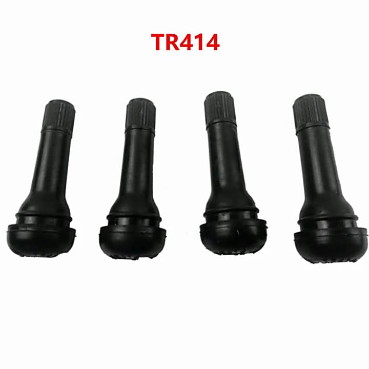 TR413 TR414 Защелкивающиеся стержни клапана шины Короткие черные резиновые шины для автомобильных велосипедных колес Алюминиевый сердечник клапана
