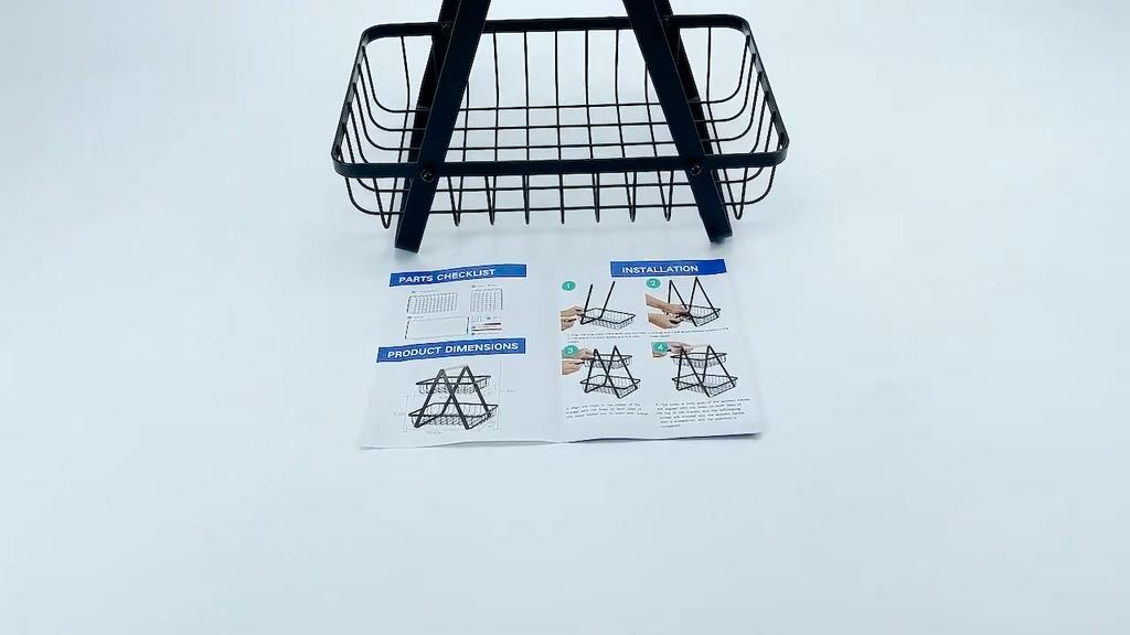 2 Tier Fruit Basket Bowl for Kitchen Counter,Bread Vegetable Fruit Basket Bowl Stand,Detachable Metal Basket Storage