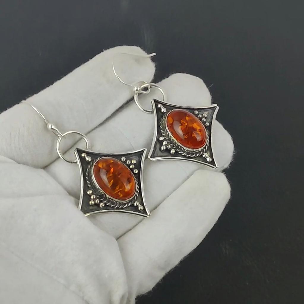 Серьги из натурального балтийского янтаря, старинные серьги из стерлингового серебра 925 пробы, серьги-подвески из серебра в стиле бохо, подарки для вечеринок, подарки для нее
