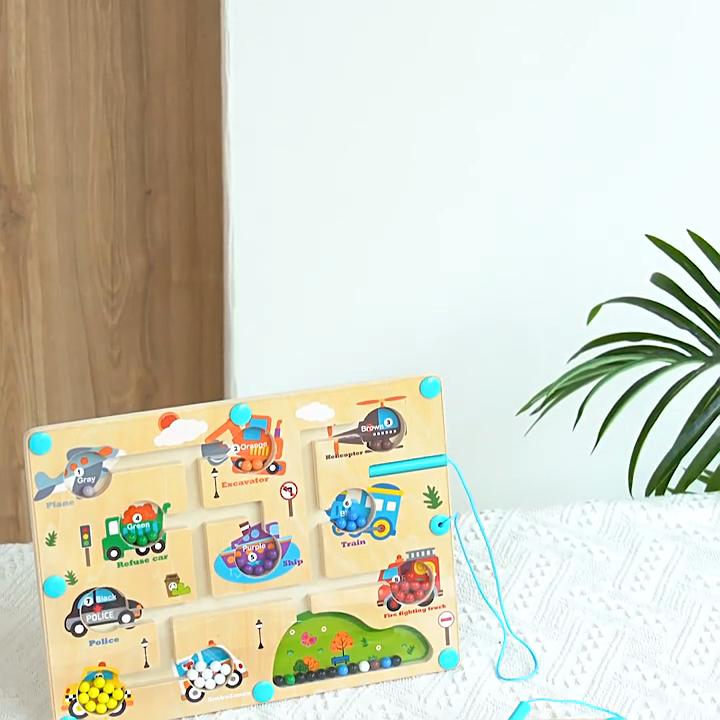 Educational Wooden Dinosaur Magnetic Maze Game For Kids Age 3 Plus Learning Toy