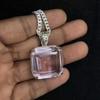 Lab-Created Pink Topaz Loose Gemstone Quality Square 93.35 ct Pendant for Jewelry Making and Crafts