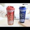 CHAGEE Insulated Mug, 316 Stainless Steel, Locking Lid Coffee Cup, Tea Pot, Cup for Women, Starry Red