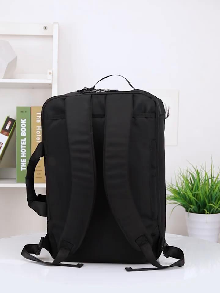 Мужской рюкзак Cool Bell Многофункциональный рюкзак «три в одном», сумка через плечо и сумочка Рюкзак для ноутбука 17,3 дюйма, открытый на 180 °, большой вместительности, черный 10003