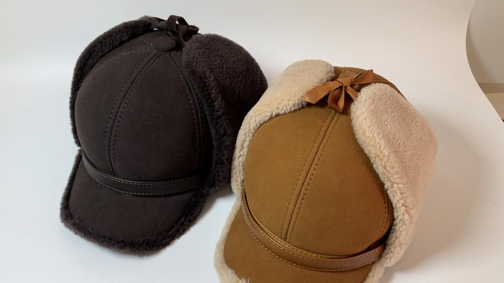 Winter Leather Hat Men Fur Lamb Wool Warm Thick Earflaps Bomber Hats Men's Baseball Cap Russian Hat