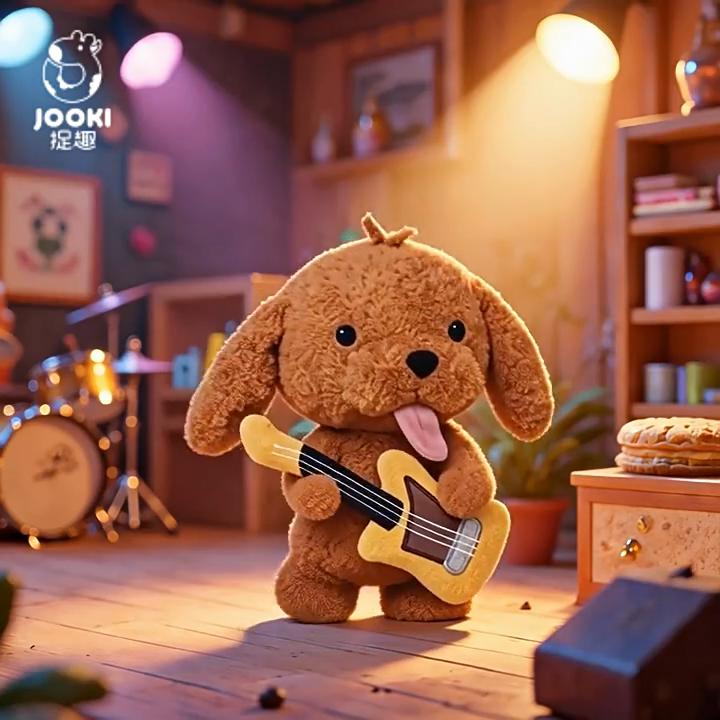 Плюшевая игрушка собака Гитарист Мягкая набивная игрушка Подушка для сна Подарок для детей